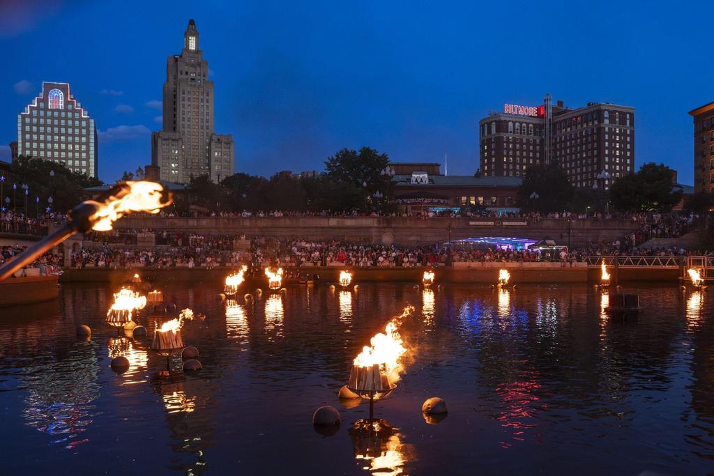 WaterFire Full Lighting – Commemorating 250 Years of American Independence