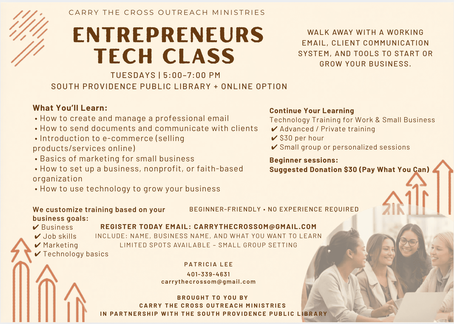 Entrepreneurship Tech Class with Carry the Cross Outreach Ministries