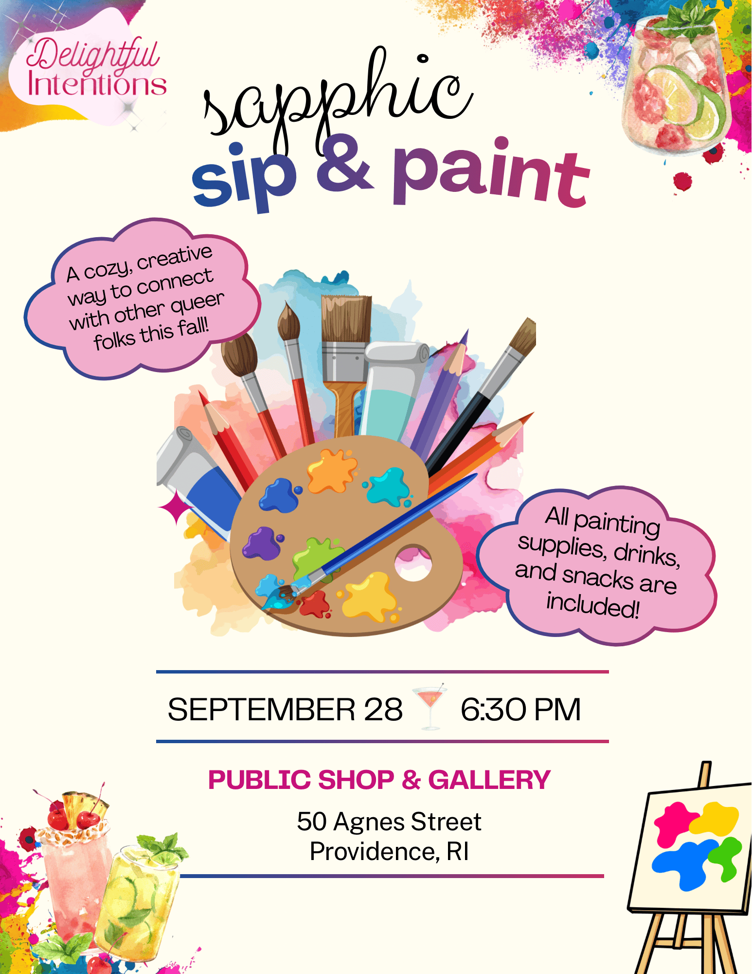 Autumn Sapphic Sip & Paint