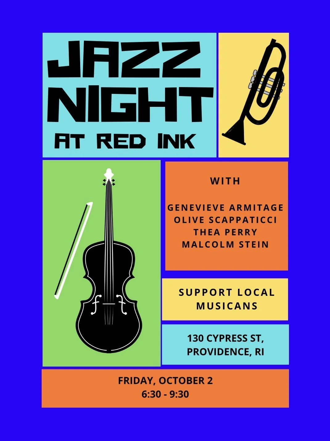 Local jazz with Olive Scappaticci, Genevieve Armitage, Thea Perry and Malcolm Stein