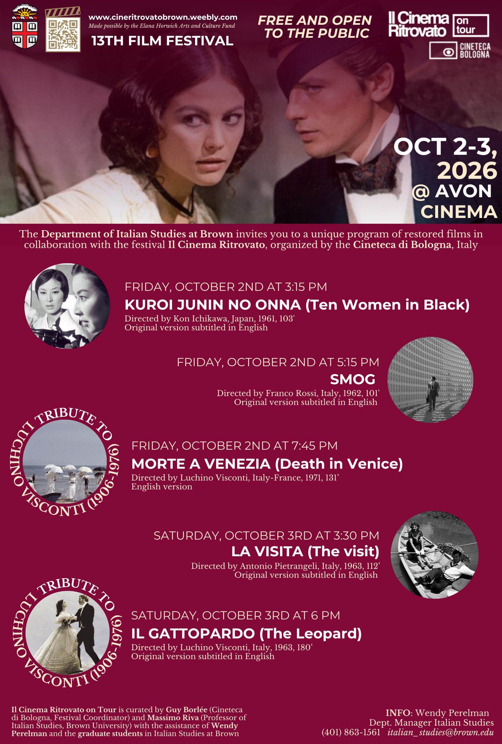 Italian Film Festival — Il Cinema Ritrovato On Tour